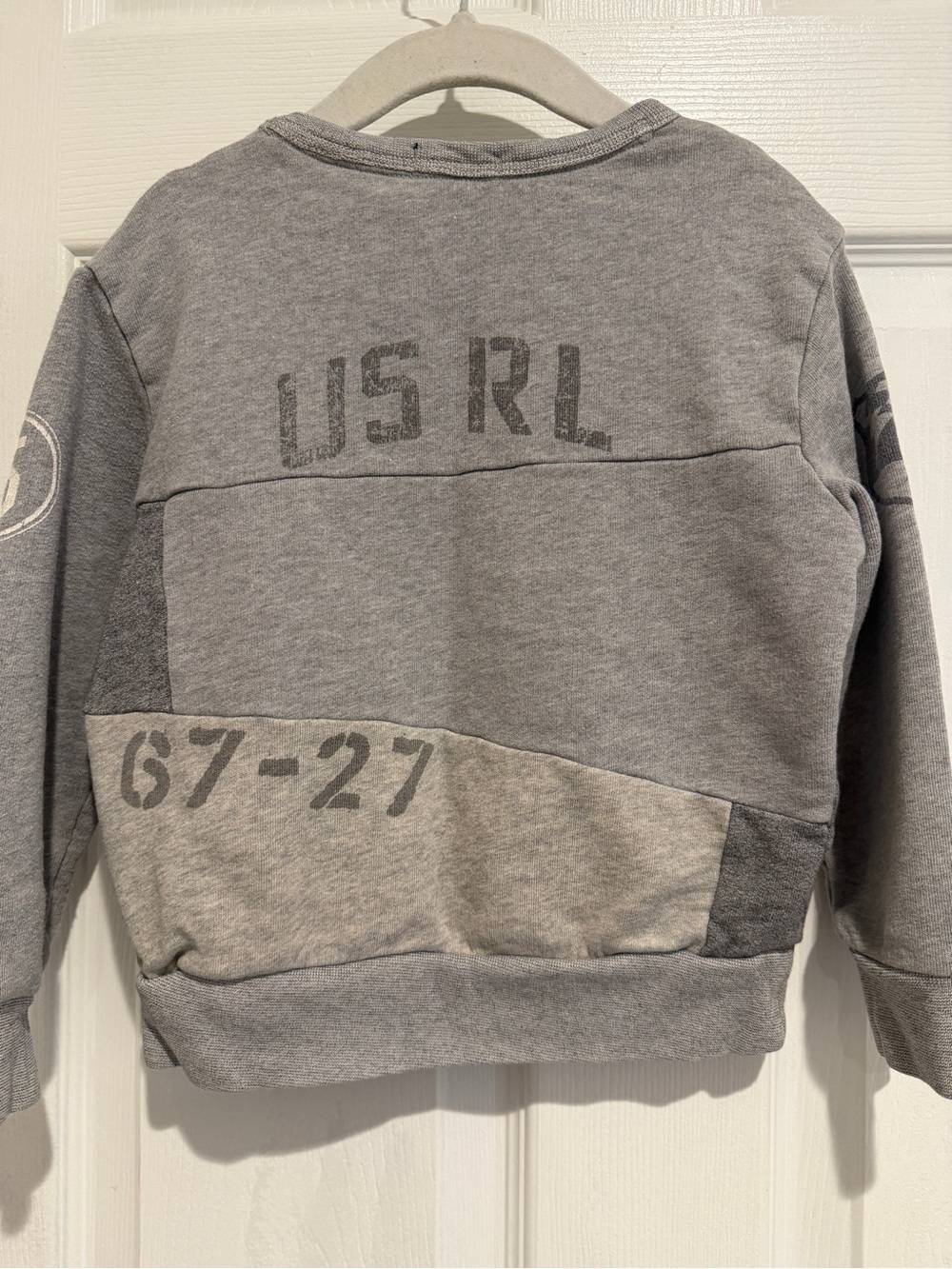 Polo Ralph Lauren Boys 2T Gray Patchwork Graphic Crewneck Sweatshirt - Picture 7 of 10